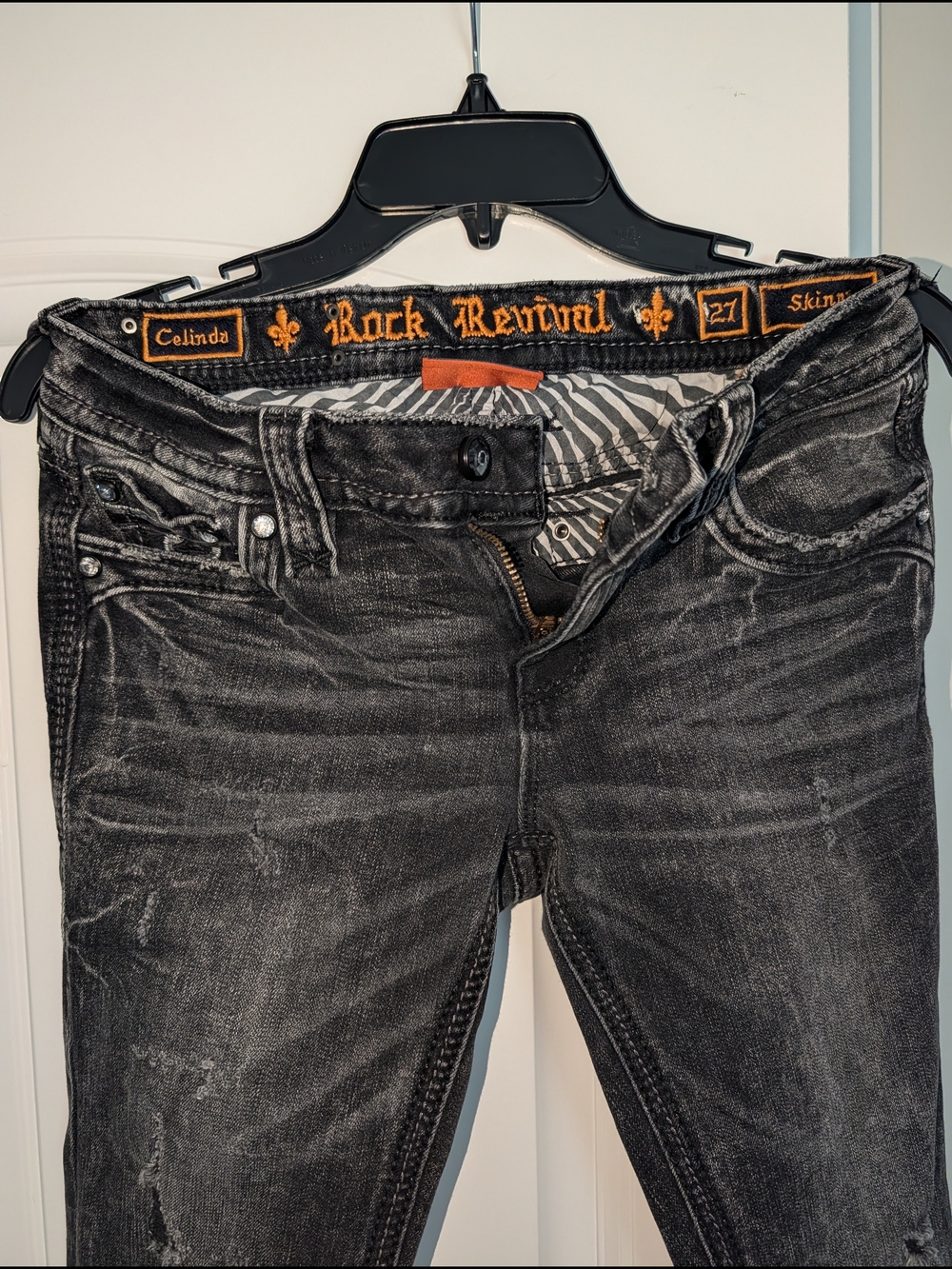 Rock Revival Celinda Skinny Jeans in Faded Black 27